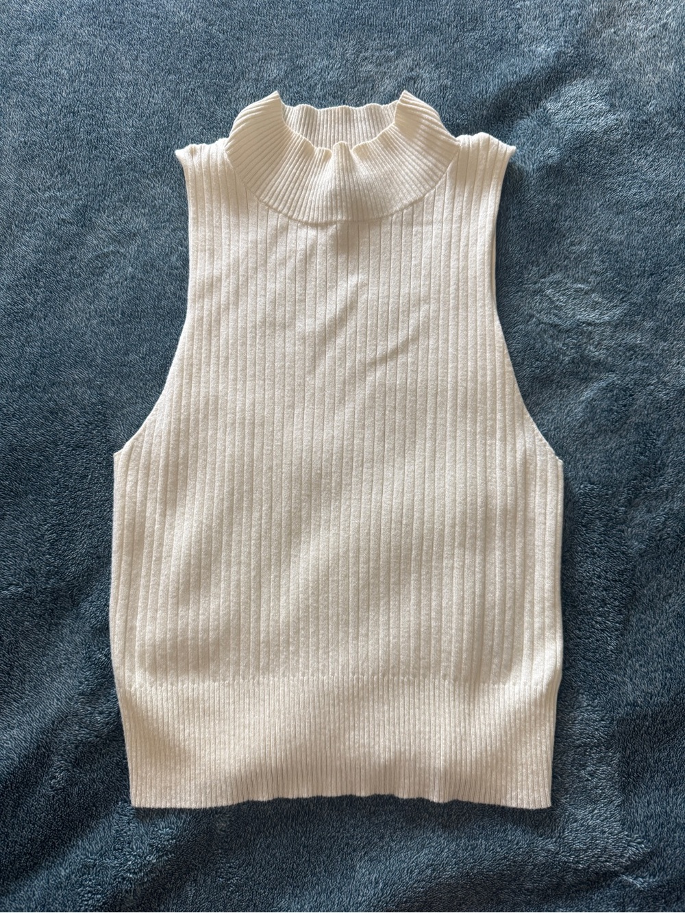 wild fable Cream Ribbed Mock Neck Tank